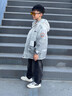 迪士尼男童加厚漸變棉服中長(cháng)款夾棉外套2024秋冬裝新款中大兒童洋氣棉襖 白色 120 曬單實(shí)拍圖