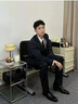 法蒙澤西服套裝男士商務(wù)修身西裝職業(yè)正裝小西服新郎伴郎結婚禮服套裝男 黑色雙扣西服+西褲+襯衫+大禮包 2XL (180) 【125-140斤】 曬單實(shí)拍圖
