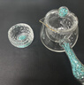 Luxury Flowers水晶玻璃公道杯高檔綠松石茶海分茶器家用耐熱公杯大容量側把壺 側把370ml綠松石公杯壺 曬單實(shí)拍圖