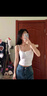 妙奕嘉蕾絲吊帶小背心女內搭白色帶胸墊可外穿無(wú)袖性感辣妹緊身打底上衣 蕾絲吊帶【均碼】奶白色 曬單實(shí)拍圖