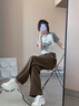 FitonTon休閑西褲女秋冬款2025時(shí)尚百搭直筒褲高腰垂感顯瘦闊腿褲 曬單實(shí)拍圖
