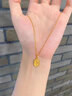 中國黃金（CHINA GOLD）郁金香黃金套鏈女足金花牌吊墜鎖骨項(xiàng)鏈掛墜生日禮物送女友 郁金香套鏈 約5.2g 曬單實(shí)拍圖