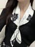 JIOESC杭州絲綢桑蠶絲真絲絲巾女時尚方領巾包包裝飾送媽媽老婆輕奢禮物 氣質花朵 曬單實拍圖