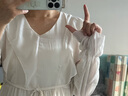 妙奕嘉純欲裙子長(zhǎng)袖連衣裙女海邊沙灘裙度假長(zhǎng)裙秋季仙氣小個(gè)子氣質(zhì)高級(jí) 法式復(fù)古仙氣荷葉邊杏色長(zhǎng)裙 L 【建議105-115斤】 曬單實(shí)拍圖