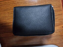 稻草人卡包男頭層牛皮拉鏈多卡位小零錢(qián)包防磁大容量多功能銀行卡套 【D款-黑色】 曬單實(shí)拍圖