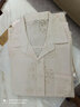 梵祈（FANQI）冰絲老人夏天衣服男士夏季棉麻爸爸短袖男翻領(lǐng)上衣50-60歲70中老 米黃圓龍?zhí)籽b 41(建議130-145斤) 曬單實拍圖
