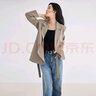 對白職業(yè)通勤西裝外套女2025年秋裝新款墊肩設(shè)計(jì)感氣質(zhì)輕薄小西服 灰卡其 L 曬單實(shí)拍圖