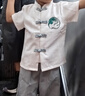 奧蒙威兒童漢服套裝古裝中國風男女童新中式學生夏裝班服古代表演服8228 男童短袖套裝 110 曬單實拍圖