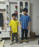 尚學(xué)季 童裝男童套裝夏季短袖短褲兩件裝2025新款兒童裝男孩夏休閑衣服 【196】黃色 140 高135CM左右 體重65斤以?xún)?曬單實(shí)拍圖