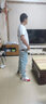 楠語(yǔ)秋（NANYUQIU）春秋季淺色牛仔褲男士寬松直筒淺藍色水洗白色高端休閑彈力長(cháng)褲藍白色 901234 曬單實(shí)拍圖