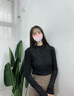 杭赫【兩件裝】半高領(lǐng)打底衫女莫代爾內(nèi)搭肌理感長(zhǎng)袖T恤女裝春秋冬款 黑色 深咖色【兩件裝】 XL 建議115-130斤 曬單實(shí)拍圖