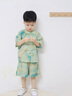 迪士尼（Disney）男童漢服夏裝古風(fēng)帥氣短袖兒童中國風(fēng)超仙套裝男寶寶周歲禮服古裝 遠山黛 薄款 120 尺碼5~6歲 【110-120cm】 曬單實(shí)拍圖