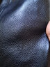 穆尼威真皮皮衣男頭層牛皮翻領(lǐng)商務(wù)休閑時尚螺紋機車皮外套皮夾克穆尼威 黑色 L 曬單實拍圖