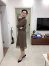 皮爾卡丹中年媽媽裝連衣裙洋氣休閑2025新款中老年女裝闊太太打底毛衣裙子 咖色 M 曬單實拍圖