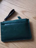 暢印皮質(zhì)感零錢(qián)包女迷你軟皮手包七夕駕駛卡包超薄硬幣拉鏈袋鑰匙包 綠色 曬單實(shí)拍圖
