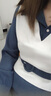 艾珠兒 長袖連衣裙春秋季新款女裝韓版中長款小個子假兩件套套裝裙子女 藍(lán)色 M 曬單實(shí)拍圖