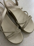 DAPHNE達芙妮涼鞋女夏平底夏季新款學(xué)生休閑坡跟厚底增高一字帶仙女風(fēng)松糕 米色 36 (230mm) 標準碼 曬單實(shí)拍圖