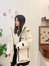 鴨鴨（YAYA）佟麗婭同款城市輕戶外沖鋒羽絨服女短款冬新款收腰撞色派克服外套 酒紅色 M 160/84A 曬單實拍圖