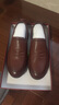 富貴鳥(niǎo)男士休閑皮鞋男鞋軟底防滑中老年爸爸鞋50-60歲真皮套腳老人鞋子 棕色 40 曬單實(shí)拍圖