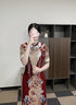 枝己秀禾服新中式2025新款情侶裝結婚禮服敬酒服古裝新娘嫁衣龍鳳褂 8303旗袍（僅女裝） S 曬單實(shí)拍圖