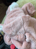 SOMUBAY帽子女秋冬季小兔耳朵毛絨可愛手套圍巾一體騎車保暖三件套送禮物 兒童款-耳朵會動-皮粉色 帽子圍巾手套一體 曬單實拍圖