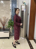 恒源祥兒子結婚喜婆婆穿的衣服高貴媽媽婚宴裝禮服兩件套紅色連衣裙秋季 波爾多紅套裝 XL 曬單實(shí)拍圖