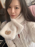 動蕩橙毛絨圍巾女學(xué)生冬季加厚保暖少女可愛加絨小熊交叉圍脖護頸脖套 DWJ41 毛絨圍巾 白色 曬單實拍圖