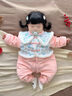 G.DUCKKIDS嬰兒秋冬連體衣中國風(fēng)女寶寶可愛公主滿月漢服加絨夾棉保暖外出服 粉色 【夾棉款】 90 cm 曬單實(shí)拍圖