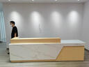 CNGAGUOJJ公司酒店大廳前臺(tái)接待臺(tái)現(xiàn)代中式收銀臺(tái)原木色美容院吧臺(tái)培訓(xùn)機(jī)構(gòu) 3.2米二抽屜二鍵盤 曬單實(shí)拍圖