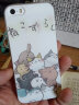幸运钻 iphone5s手机壳防摔硅胶保护套卡通彩绘 适用于苹果iphone5/5s/SE 苹果5/s一推猫咪 实拍图