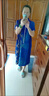 意枕上高端定制真絲連衣裙女2025夏季新款桑蠶絲上檔次氣質(zhì)寬松媽媽長(zhǎng)裙 藍(lán)色 8391 XL 118-128斤 曬單實(shí)拍圖