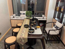 孔邱銘閣（KOQUMGE） 新中式實(shí)木茶桌椅組合禪意茶室茶幾功夫茶臺喝茶泡茶桌現代簡(jiǎn)約辦公室洽談桌 1.6米茶桌+1主椅+4圓凳+茶水柜 曬單實(shí)拍圖