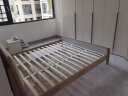 全友家居床双人床软包床屏北欧简约抗菌板木床实木边框121813A（新） 古典白|A(宽尾档)1.8m+床头柜*1（无床垫） 实拍图