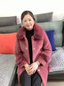 歐巴頓 媽媽裝仿皮草黃金貂中老年女秋冬裝毛呢外套中長(cháng)款加厚保暖上衣 西瓜紅 厚款 XL 【建議100斤內穿】 曬單實(shí)拍圖