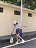 QGF 新中式男裝國風(fēng)刺繡短袖T恤男女情侶潮牌寬松體恤oversize半袖衫 白色 XL 【建議130-145斤】 曬單實(shí)拍圖