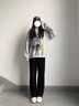 棉致雪尼爾闊腿褲子女秋冬季新款寬松加絨加厚休閑褲女士高腰顯瘦長(zhǎng)褲 149深灰色 【加絨高品質(zhì)】31.5 XL 110斤-135斤 曬單實(shí)拍圖