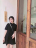 clotho Rennie品牌女裝黑色連衣裙女2025春夏新款韓版減齡寬松顯瘦小個(gè)子A字裙 黑色 M 曬單實(shí)拍圖