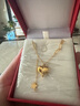 顧豪水貝珠寶足金999愛(ài)心流蘇星星不規(guī)則項(xiàng)鏈5G鎖骨套鏈送女友禮物 足金愛(ài)心套鏈約6.25g 曬單實(shí)拍圖