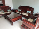 極美格紅木家具 印尼黑酸枝（學(xué)名：闊葉黃檀）沙發(fā)實(shí)木沙發(fā)客廳組合整裝新中式明清古典國色天香 國色天香123七件套 曬單實(shí)拍圖