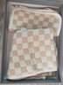 準媽媽嬰兒禮盒抱被浴巾純棉新生兒紗布送禮剛出生滿(mǎn)月寶寶洗護套裝 方格抱被5件套【禮盒+拎袋】 曬單實(shí)拍圖