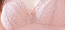 美标性感文胸女夏季无钢圈胸罩法式蕾丝三角杯内衣 粉色 85B 实拍图