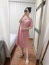 金安雅孕婦裝連衣裙2025夏款時(shí)尚氣質(zhì)寬松中長(cháng)款外出韓版遮肚裙子孕婦裝 藕粉色(柔軟莫代爾面料) M 曬單實(shí)拍圖