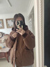 恰凡（QIAFAN）媽媽裝秋冬連帽棉服女2025年新款中老年女裝加絨外套休閑加厚棉襖 咖色 2XL （建議100斤-115斤以內(nèi)） 曬單實(shí)拍圖