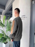 京西藍靛秋季新款長(cháng)袖2024款拼接圓領(lǐng)衛衣男寬松大碼春秋潮牌休閑上衣外套 灰綠色 L 合適體重120-140斤 曬單實(shí)拍圖