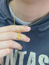 中國黃金（CHINA GOLD）黃金項鏈女士足金錢袋吊墜七夕情人節(jié)禮物送女友老婆 約0.4g配銀鏈 曬單實拍圖
