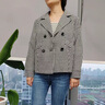 她享千鳥(niǎo)格外套女秋冬短款毛呢外套減齡百搭休閑外套上衣 T143U2016 曬單實(shí)拍圖