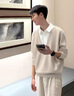 nasawassup官方聯(lián)名衛衣男秋冬季翻領(lǐng)打底衫簡(jiǎn)約休閑假兩件上衣男士套頭衫 卡其色 XL （建議126-140斤） 曬單實(shí)拍圖