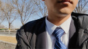 GLO-STORY拉链领带 男士商务正装潮流8cm领带礼盒装 蓝色细斜纹 实拍图