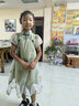小咕嘟熊童裝女漢服女童唐裝夏裝六一兒童公主裙旗袍女孩中國風(fēng)女童連衣裙 綠色 140 曬單實(shí)拍圖