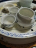 恒古（Heregur）功夫茶具茶道配件12英寸圓形茶盤茶船茶海茶池儲(chǔ)蓄水式雙層茶臺(tái)青花陶瓷 青花牡丹(30CM) 曬單實(shí)拍圖